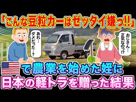 【驚愕】「こんな豆粒カーは絶対イヤ!!」新規で農業を始めたアメリカ人の姪に、日本の軽トラをプレゼントした結果…。異次元すぎてアメリカの農業界に大激震…w。