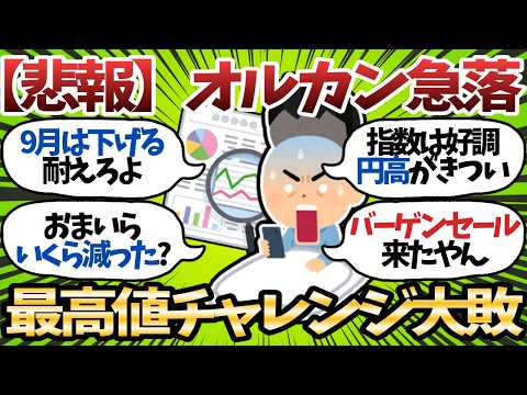 【驚愕】オルカン最高値チャレンジ敗れ急落…指数は好調も円高が響きワイの含み益が消えていく…