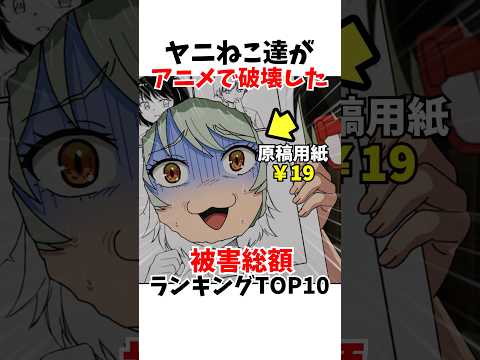 【驚愕】ヤニねこ達がアニメで破壊した被害総額ランキングTOP